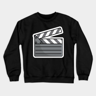 Clapper Board Film Sticker vector illustration. Movie cinema object icon concept. Movie vector logo. Movie vector icon. Video logo. Clapper sticker vector logo. Crewneck Sweatshirt